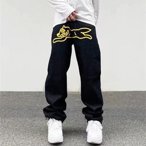 Jeans pour hommes Imprimer Streetwear Hommes Hip Hop Baggy Pantalon Y2k Vêtements Droite Lâche Goth Denim Pantalon Pantalones Vaquerosmen Winter01 837