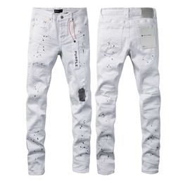 Herenjeans purpel jeans gat broek paarse merk jeans paarse ontwerper heren heren jeans topkwaliteith7fj