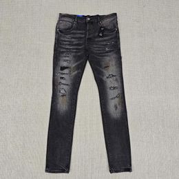 Jeans para hombres Purple Black Label Tinted Repair Low Raise Skinny Denim