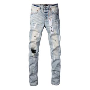 Jeans pour hommes Purple Brand American High Street Blue Distressed3h6aY6SK