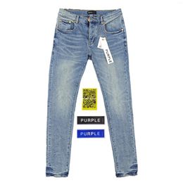 Jeans para Hombre Marca Púrpura Clásico Tiro Bajo Skinny Hombres Jean Mid Indigo Tint Premium Vintage Stretch Denim