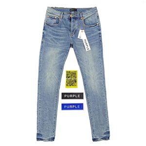 Jeans pour hommes Purple Brand Classic Low Rise Skinny Hommes Jean Mid Indigo Tint Premium Vintage Stretch Denim