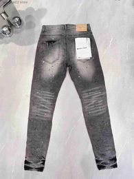 Jeans pour hommes Purple Brand Denim Jeans Hommes En détresse Strtwear Mode Slim Peinture Graffiti Endommagé Ripped Hip Hop Jean Pantalon T240402