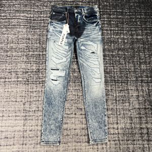 Jeans pour hommes Marque pourpre Mode Hommes Jeans Cool Style Luxe Designer Denim Pantalon En détresse Ripped Biker Noir Bleu Jean Slim Fit Moto Taille 30-38