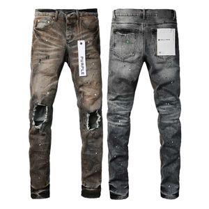 Jeans pour hommes Purple Brand Jeans American High Street Distressed Dual Color Wash 9031