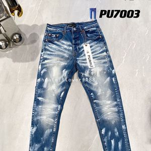 Heren jeans paarse merk jeans buitenlandse handelspot American High Street Paint Blue Jeans Baggy Jeans