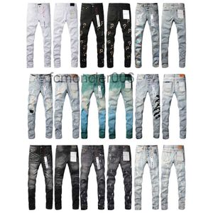 Jeans pour hommes Purple Brand Low Rise Skinny Hommes Jean Blanc Matelassé Destroy Poche Vintage Stretch Coton J231111 E2ZB