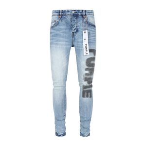 Jeans pour hommes PURPLE BRAND imprimé mode slim fit élastique et américain