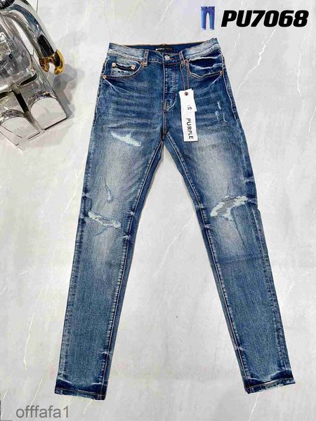 Jeans pour hommes Purple Designer Mode Mens en détresse Tear Cycliste Femmes Denim Luxe New Splicing Ripped Straight Leg Pantalon noir 332kuz