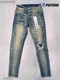 Jeans voor heren Paars Designer Heren Skinny Ripped Bike Slanke rechte broek Vouw Modetrend Merk Retro Hip Hop High Street 43 Yz9oi3ou