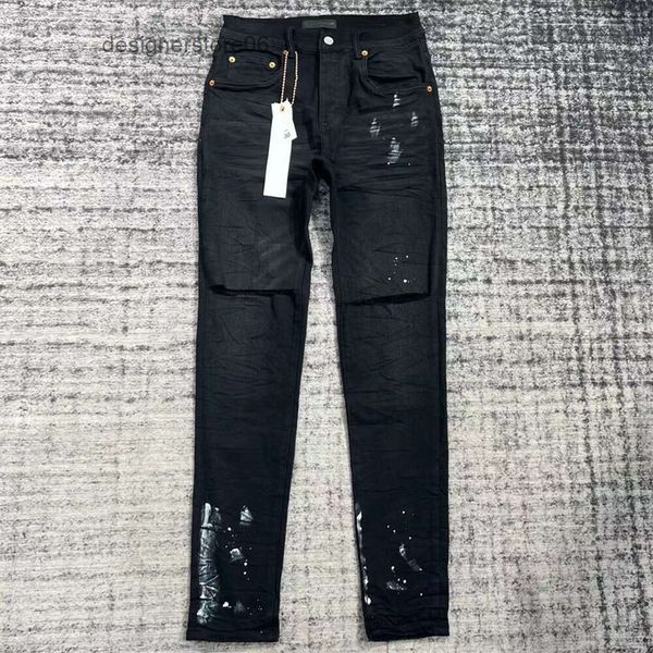 Jeans para hombres Púrpura Hombres Etiqueta Pantalones de diseñador unisex para Dhgate Ropa vieja Pantalones Hombres Marca de lujo casual