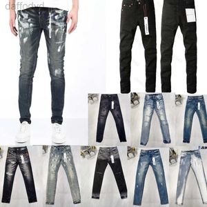 Jeans para hombres Púrpura Diseñador para hombre Desgastado Negro Rasgado Biker Slim Fit Motociclistas Pantalones para hombres Diseño de moda Ropa de calle Tamaño 29-40.240305