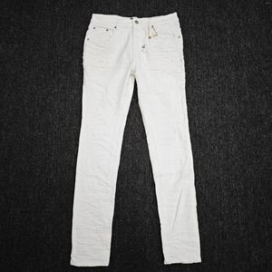 Jeans masculin pantalon blanc violet doux confortable décontracté pocket pace basse hauteur skinny usine prix en gros