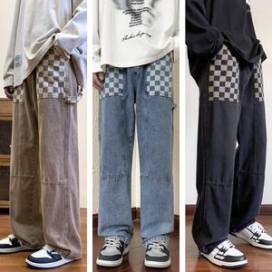 Jeans pour hommes qualité Hip Hop Streetwear hommes pantalons baggy pantalons droits surdimensionné décontracté rétro Y2K large jambe Denim pantalon FourSeasons