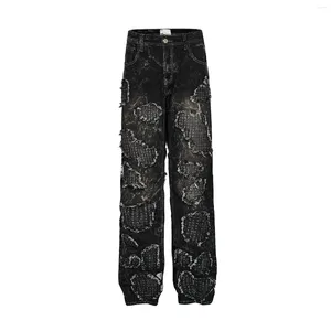 Jeans masculin R69 Heavy Industries Ripped Vintage Wash Dream Niche Design Straight Jam Led