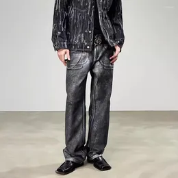 Jeans pour hommes REDDACHIC Impression numérique Hommes Straight Vintage Wash Lâche Casual Pantalon large Pantalon Jeune Hiphop Pantalon Harajuku Streetwear