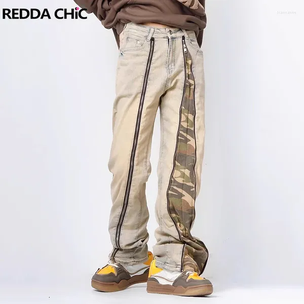 Jeans masculin Reddachic Dual Camouflage Camouflage Imprimé hétéro plus taille Pantalon denim détendu