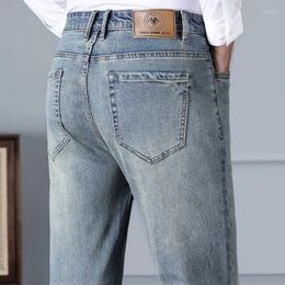 Jeans pour hommes Regular Straight 2023 Styles d'automne et d'hiver Coton Stretch Taille haute à la mode
