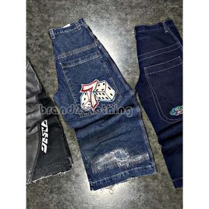 Jeans masculin rétro baggy haruku denim Jnco y2k mens basse montée hip hop noir pantalon de jambe large punk punk pantalon streetwear