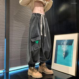 Jeans pour hommes rétro Denim pantalon Hiphop grande taille outillage ample paquet pieds Harem poches Cowboy cordon pantalon
