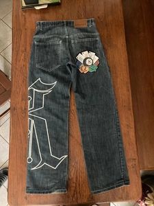 Jeans para hombres Retro Harajuku Baggy Hip Hop Rock Letter Y2k Pantalones Hombres Moda gótica Streetwear Cintura alta Pierna ancha Mujer 231122