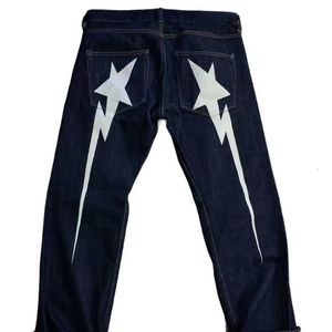 Mannen Jeans Retro Harajuku bliksem patroon gedrukt jeans mannen en vrouwen y2k baggy jeans vrouwen street wear wijde pijpen losse jean 230612