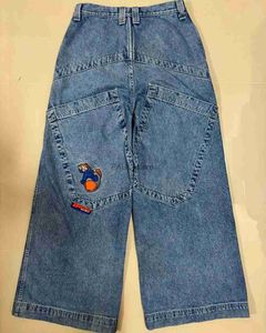 Heren Jeans Retro Hip Hop Borduurpatroon JNCO Jeans Baggy Y2k Mannen Vrouwen Punk Casual Denim Broek Wijde Pijpen Lage Taille Broek Streetwear1L231122