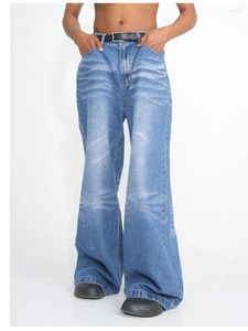 Jeans pour hommes rétro hommes et femmes sont les mêmes jeunes gens lâches Y2K bleu décontracté large jambe 2024 modèles