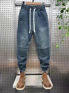 Jeans pour hommes rétro couture Patch mode Streetwear extérieur pantalon décontracté de haute qualité marque de luxe vêtements 231214