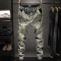 Jeans pour hommes rétro d'été section fine section lâche grande taille 28-44 pantalon en jean