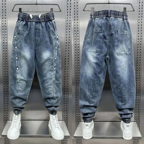 Jeans pour hommes rétro lavé le printemps d'été des pieds liés pantalon harem pantalon décontracté pantalon de haute qualité vêtements de marque