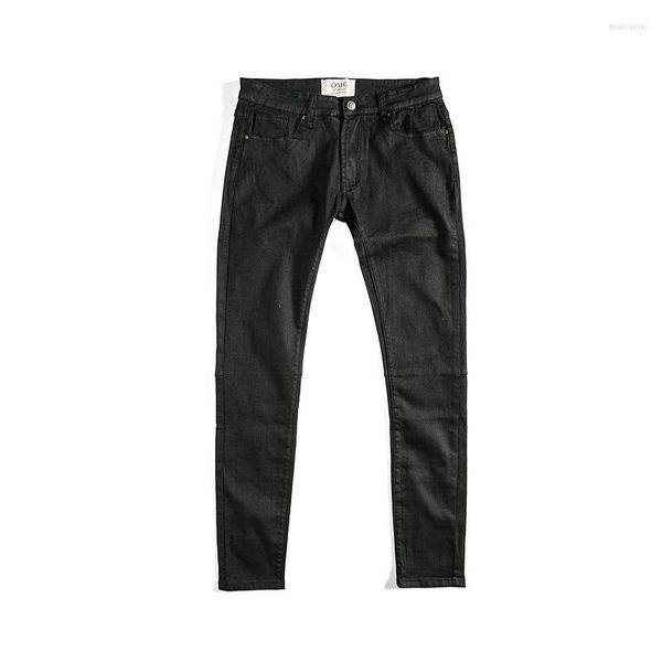 Hommes jean rétro cire pantalon 2023 automne mode hommes Slim Fit petits pieds lavage vieux solide foncé femmes Joggers crayon pour hommes