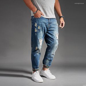 Jeans pour hommes déchiré pour hommes bleu noir denim hommes jean homme harem hip hop plus taille pantalon 44 46 48 Uomo Fashions Jogger Pa261o