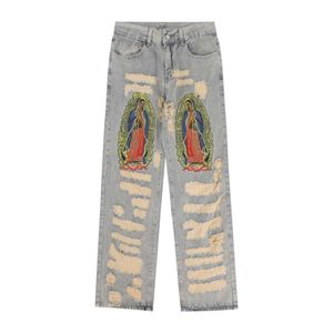 Jeans masculins déchirés en jeans Baggy Y2K Fashion Cool Unisexe Hip Hop Streetwear 2023 Men pour femmes Blue Jean Man Pantalon Vêtements J231222
