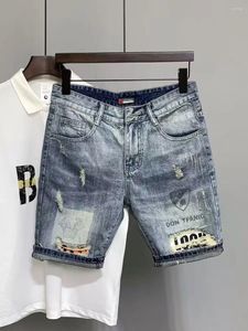 Jeans masculins déchirés 2024 Fashion d'été Vintage Slim Slim Streetwear mâle Y2K