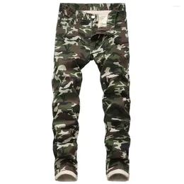 Jeans pour hommes Ropa Hombre Y2K Camouflage Mode Slim Fit Homme Denim Pantalon Hip Hop Plus Taille Skinny Mannen Homme Pantalon