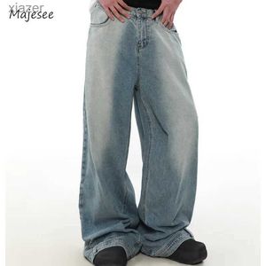 Jeans masculin S-3xl Mens rétro American Baggy Street Hip Hop BF BF UNIQUE LONGNE LANGE PRANTION FULL MATCH Daily Fashion WX