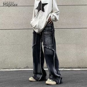 Jeans masculin S-4xl Mens rétro American Style Hip Hop Couple de poche Homestay Pocket Design Foundation WX