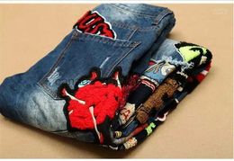 Heren Jeans Sale Patchwork Jeans Mannen 2022 Skinny Fashion Biker Denim Overall Broek Casual Heren ClothesL230911