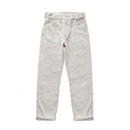 Jeans pour hommes Sauce Zhan Mens Selvedge Denim Blanc Coupe régulière taille haute 14 Oz One Wash 230824