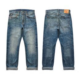 Jeans homme Sauce Zhang 308XX-SX01 Jeans homme lisière denim jean délavé en détresse homme coupe droite Slim 14.8oz 230412