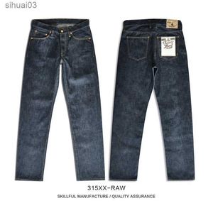 Jeans pour hommes SauceZhan 315XX jeans originaux pour hommes invendus jeans originaux en denim pour hommes braguette à boutons coupe régulière jambe effilée 14,5 ozL2403