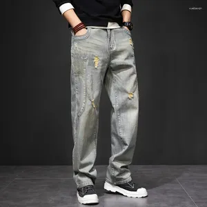 Pantalon de lois de saison des jeans pour hommes pantalons en denim droit plus saillie plus taille 41 pantalon masculin vêtements Bottoms