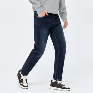 Jeans masculin semi les jeans masculins Hiver Slim Fit High Street Lycra Fleece Slim Pantalon 230329