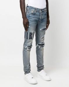 Herrenjeans Serif-Jeans aus Stretch-Baumwolldenim Slim Distressing verblasste Skinny-Jeans im Used-Look Ripped Destroyed Denim-Motorrad-Bikerhose 230509