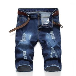 Shorts en jeans masculins de haute qualité Coton Coton droit droit en bleu décontracté style Sim B5d