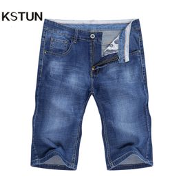 Men S jeans shorts rek licht licht blauw fashoin merk slank fit 2023 zomer spijkerbroek mannelijke hoge kwaliteit homme 230503