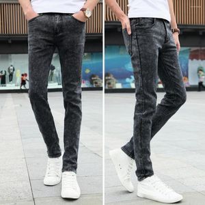 Jeans pour hommes Simple Skinny Zipper Button Dressing Up Comfy Teenager Slim Fit Pencil