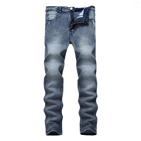 Jeans masculins Tendance simple pantalon crayon mince de haute qualité