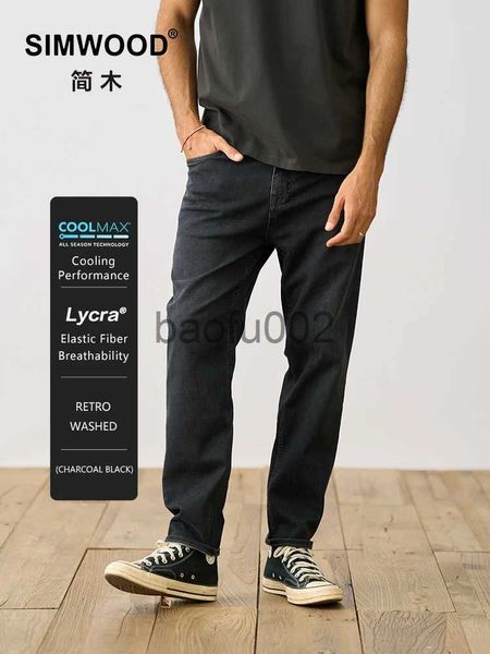 Jeans pour hommes SIMWOOD 2023 été nouveau 9.3Oz léger COOLMAX tissu refroidissement Performance cheville longueur jean hommes confortable Denim pantalon J231017